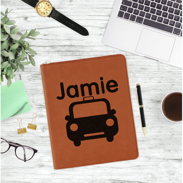 Transportation Leatherette Zipper Portfolio - Lifestyle Photo