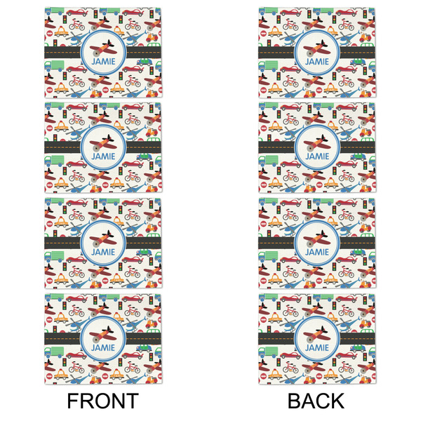 Transportation Linen Placemat - APPROVAL Set of 4 (double sided)