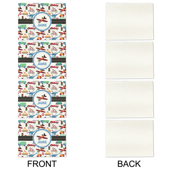 Transportation Linen Placemat - APPROVAL Set of 4 (single sided)