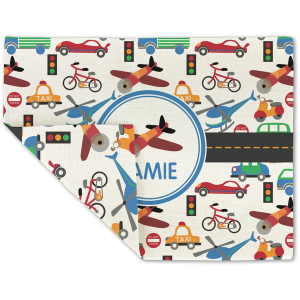 Custom Transportation Double-Sided Linen Placemat - Single w/ Name or Text