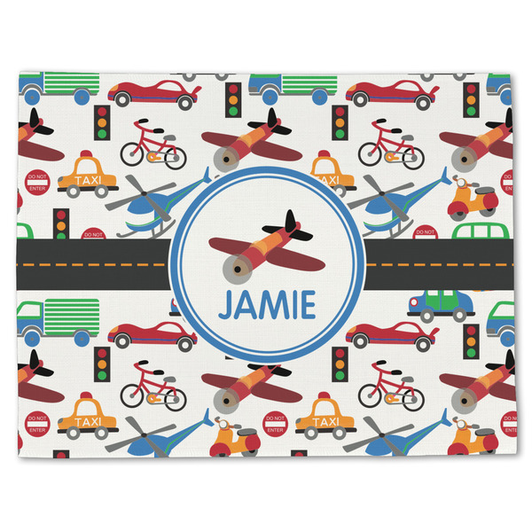 Custom Transportation Single-Sided Linen Placemat - Single w/ Name or Text
