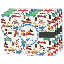 Transportation Linen Placemat w/ Name or Text