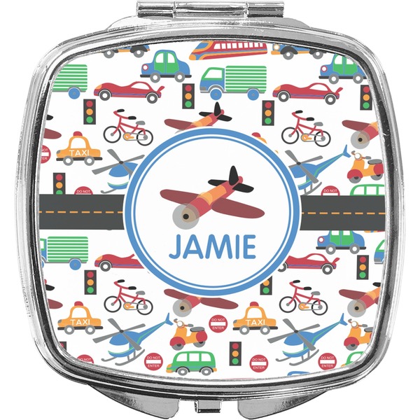 Custom Transportation Compact Makeup Mirror (Personalized)