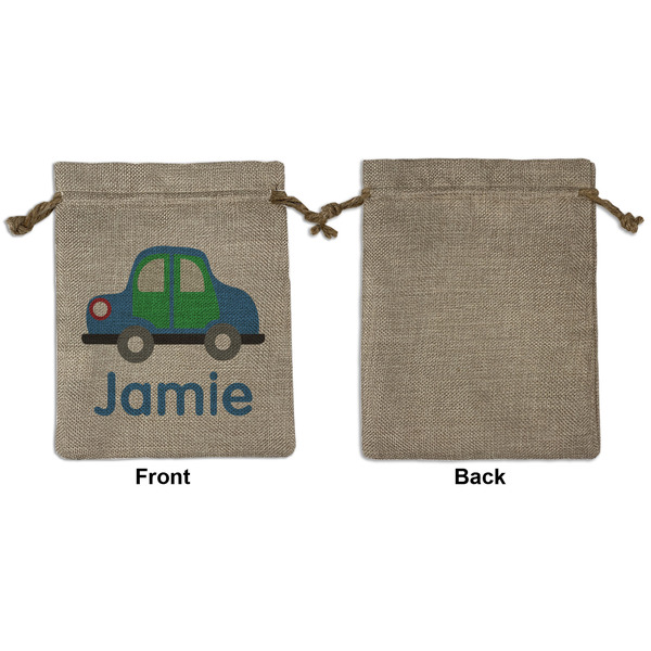 Transportation Medium Burlap Gift Bag - Front Approval