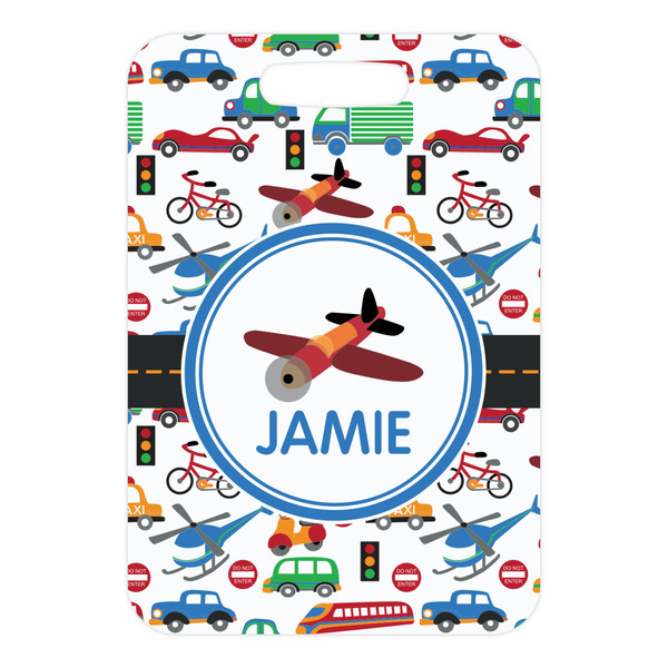 Transportation Metal Luggage Tag - Front Without Strap