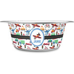 Transportation Stainless Steel Dog Bowl (Personalized)