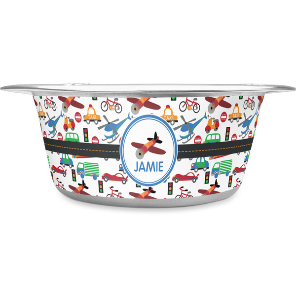 Custom Transportation Stainless Steel Dog Bowl (Personalized)