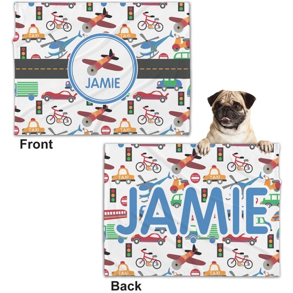 Transportation Microfleece Dog Blanket - Regular - Front & Back