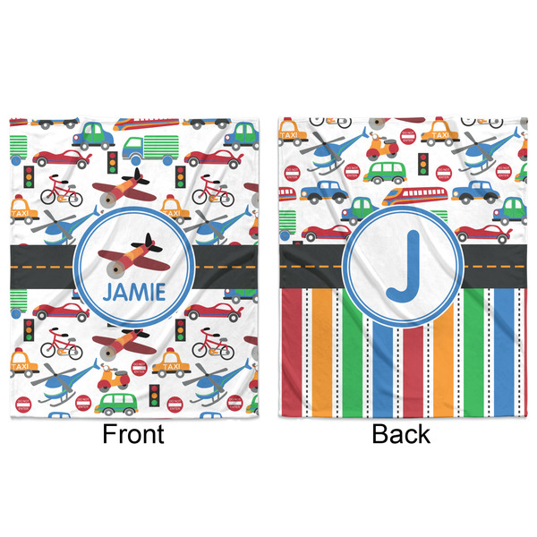 Transportation Minky Blanket - 50"x60" - Double Sided - Front & Back