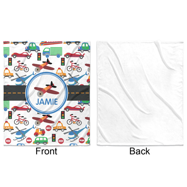 Transportation Minky Blanket - 50"x60" - Single Sided - Front & Back