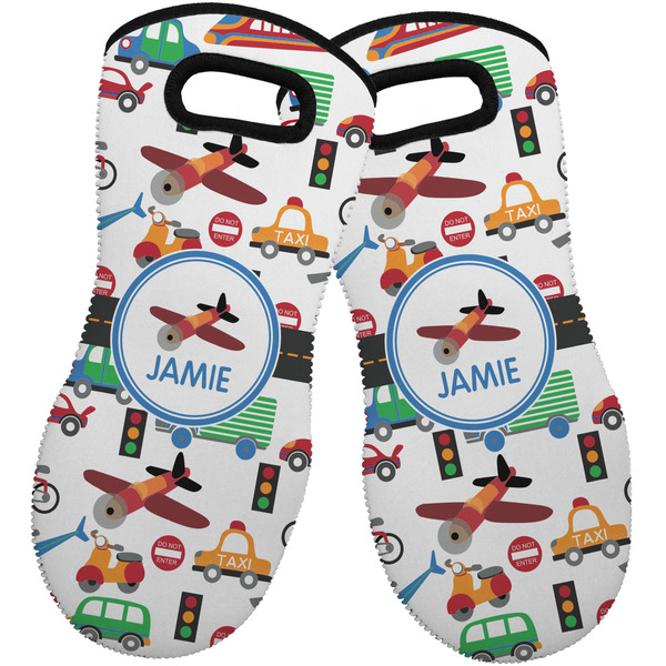 Transportation Neoprene Oven Mitt -Set of 2 - Front