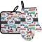 Transportation Oven Mitt & Pot Holder Set w/ Name or Text
