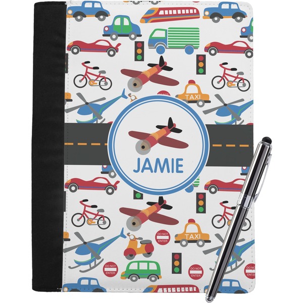 Custom Transportation Notebook Padfolio - Large w/ Name or Text