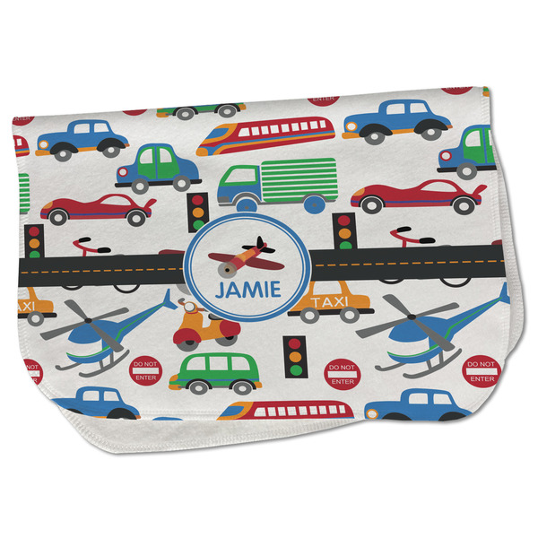 Custom Transportation Burp Cloth - Fleece w/ Name or Text