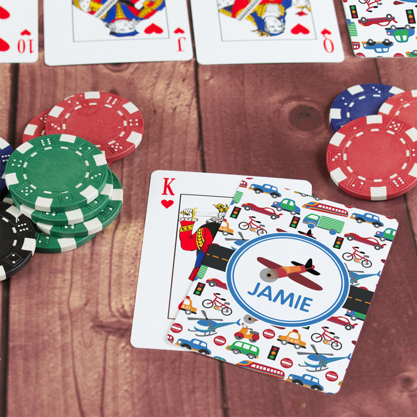 Transportation On Table with Poker Chips