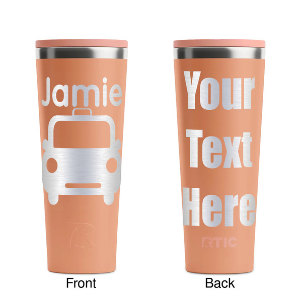 Transportation Peach RTIC Everyday Tumbler - 28 oz. - Front and Back