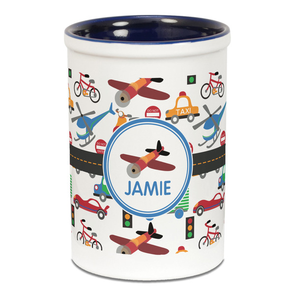 Transportation Pencil Holder - Blue