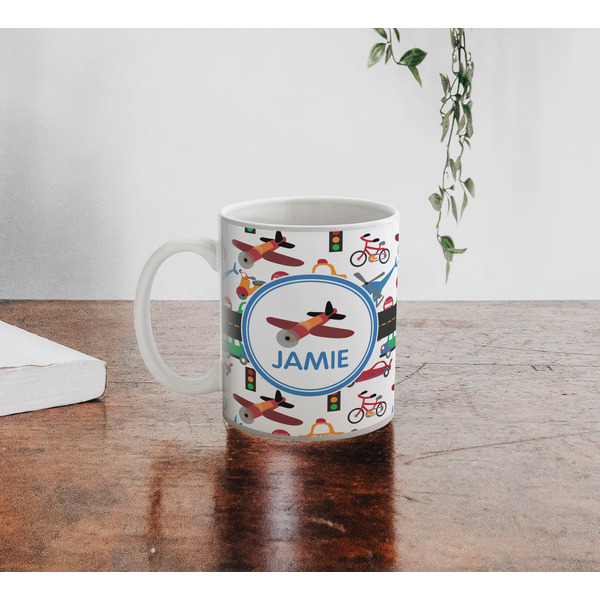 Transportation Personalized Coffee Mug - Lifestyle