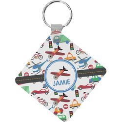 Transportation Diamond Plastic Keychain w/ Name or Text