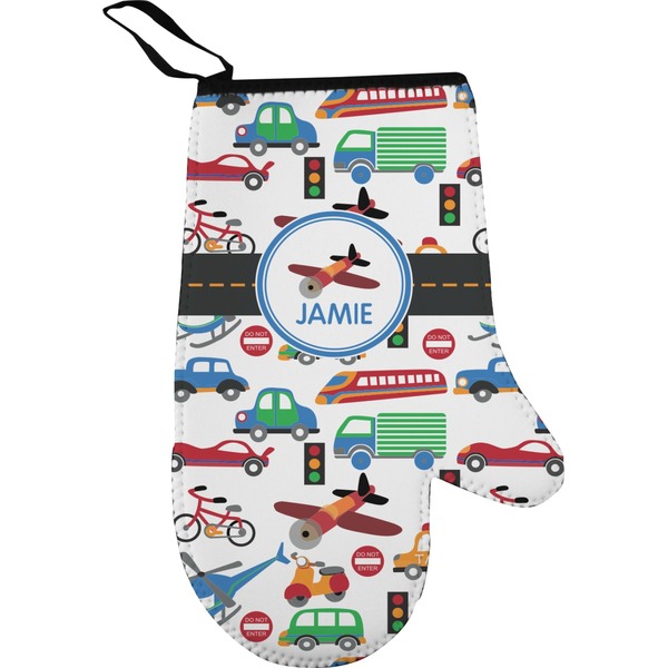Transportation Personalized Oven Mitts