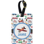 Transportation Plastic Luggage Tag - Rectangular w/ Name or Text