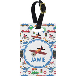 Transportation Plastic Luggage Tag - Rectangular w/ Name or Text