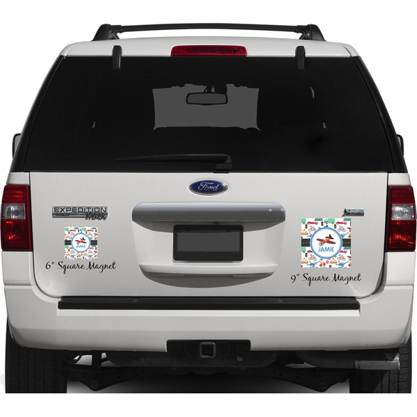 Transportation Personalized Square Car Magnets on Ford Explorer