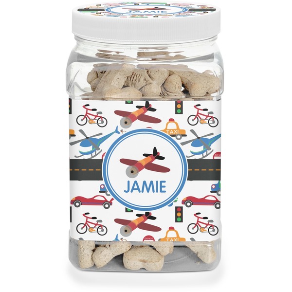 Custom Transportation Dog Treat Jar (Personalized)