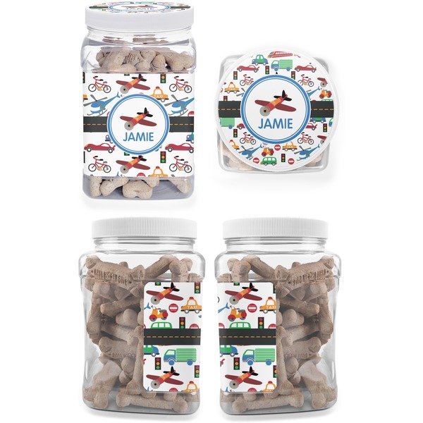 Transportation Pet Treat Jar - Multiple Angles