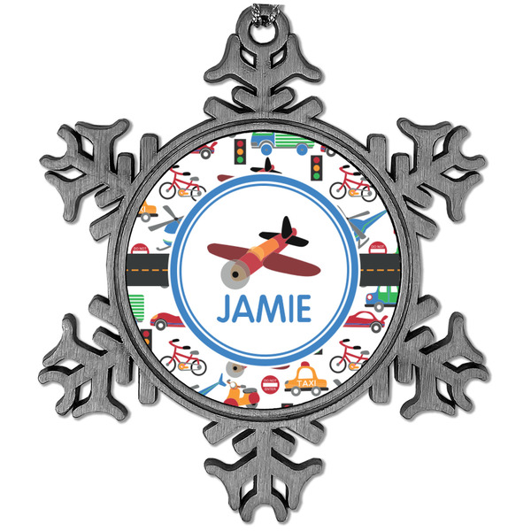 Custom Transportation Vintage Snowflake Ornament (Personalized)