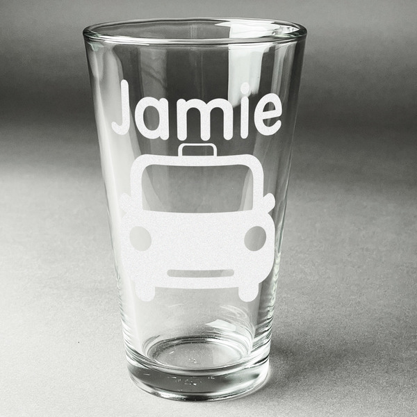 Custom Transportation Pint Glass - Engraved (Personalized)