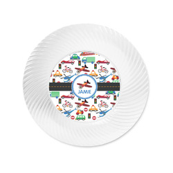 Transportation Plastic Party Appetizer & Dessert Plates - 6" (Personalized)