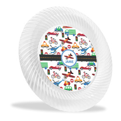 Transportation Plastic Party Dinner Plates - 10" (Personalized)