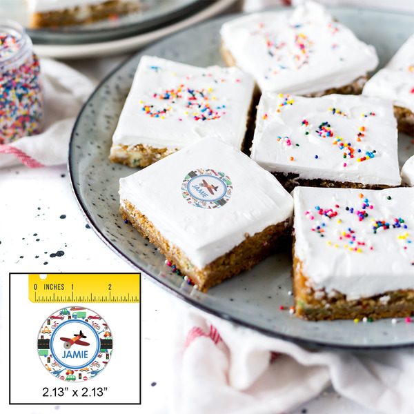 Transportation Printed Icing Circle - Small - In Context