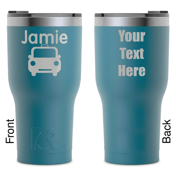 Custom Transportation RTIC Tumbler - Dark Teal - Laser Engraved - Double-Sided (Personalized)