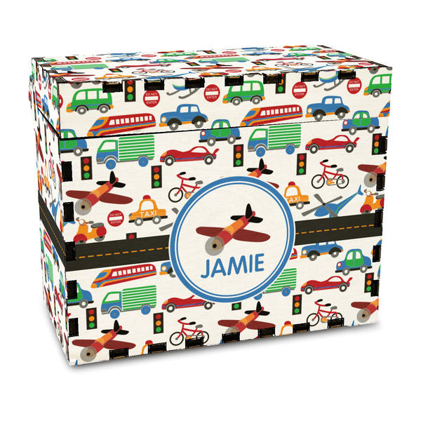 Custom Transportation Wood Recipe Box - Full Color Print (Personalized)