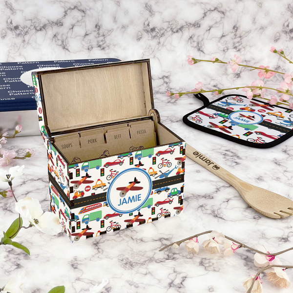 Transportation Recipe Box - Full Color - In Context