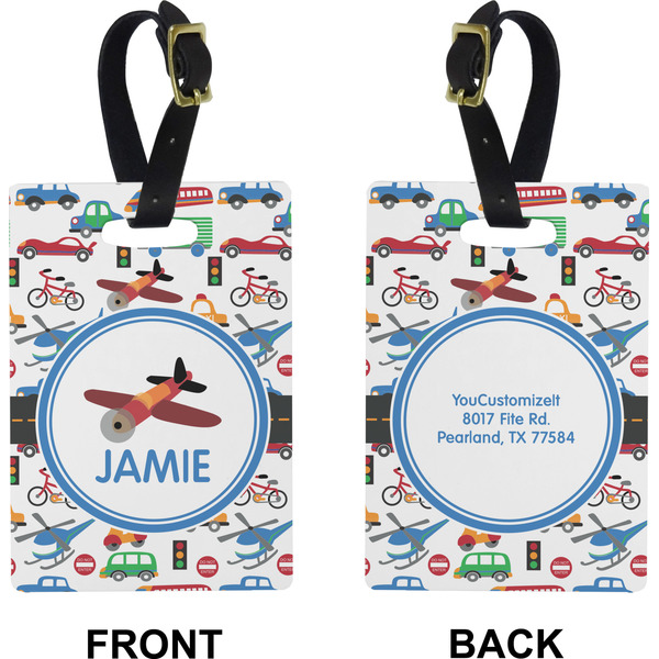 Transportation Rectangle Luggage Tag (Front + Back)