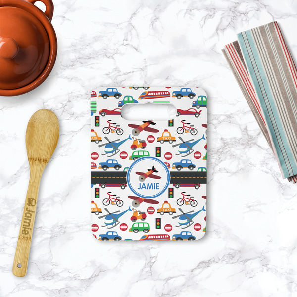 Transportation Rectangle Trivet with Handle - LIFESTYLE