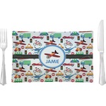 Transportation Glass Rectangular Lunch / Dinner Plate (Personalized)