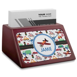 Transportation Red Mahogany Business Card Holder (Personalized)