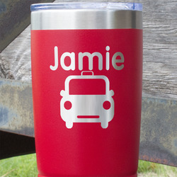 Transportation 20 oz Stainless Steel Tumbler - Red - Double Sided (Personalized)