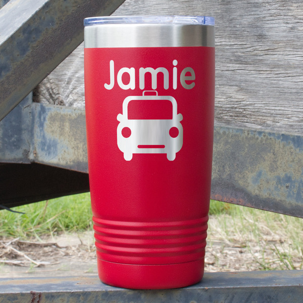 Custom Transportation 20 oz Stainless Steel Tumbler - Red - Single Sided (Personalized)
