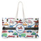 Transportation Large Rope Tote Bag - Front View