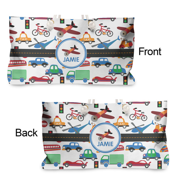 Transportation Large Rope Tote - From & Back View