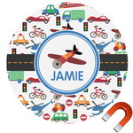 Transportation Round Car Magnet - 10" (Personalized)