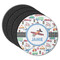 Transportation Round Rubber Backed Coasters - Set of 4 (Personalized)
