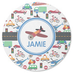 Transportation Round Rubber Backed Coaster (Personalized)