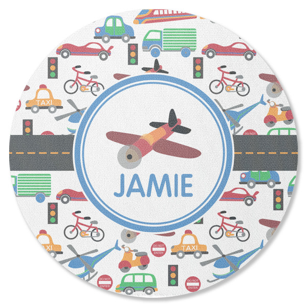 Custom Transportation Round Rubber Backed Coaster (Personalized)