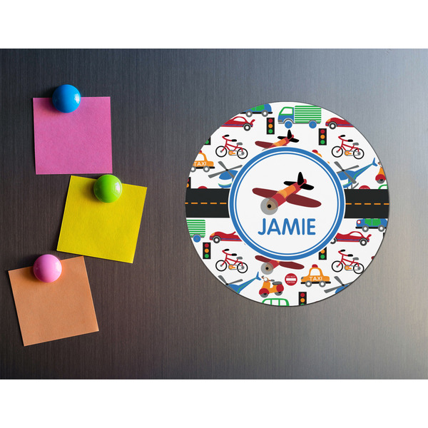 Transportation Round Fridge Magnet - LIFESTYLE